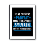 Affiche prénom Sylvain homme parfait - Planetee