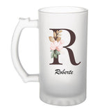 Chope de bière Roberte Lettre Fleur - Planetee