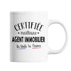 Mug Femme Agent Immobilier Meilleure de France | Tasse Blanc métier - Planetee