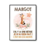 Affiche Margot Cou Monté Girafe - Planetee