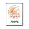 Affiche Ambre Adorable bébé quand je dors Lapin - Planetee