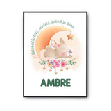 Affiche Ambre Adorable bébé quand je dors Lapin - Planetee