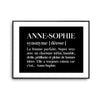 Affiche Anne-Sophie Prénom définition Humour - Planetee