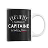 Mug Femme Capitaine Meilleure de France | Tasse Noire métier - Planetee