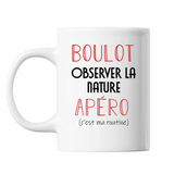 Mug Observer La Nature C'est ma Routine Blanc - Planetee