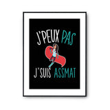 Affiche Assistante maternelle j'peux pas Noir - Planetee