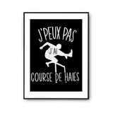 Affiche Course de haies j'peux pas Noir - Planetee