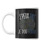 Mug Codeur coding coder j'peux pas Noir - Planetee