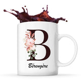 Mug Blanc Bérengère Lettre Fleur - Planetee