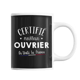 Mug Homme Ouvrier Meilleur de France | Tasse Noire métier - Planetee