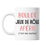 Mug Jeux de Rôle C'est ma Routine Blanc - Planetee