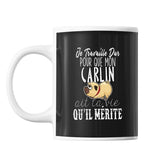 Mug Carlin Je travaille dur - Planetee