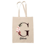 Tote Bag beige Gilberte Lettre Fleur - Planetee