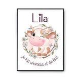 Affiche Lila Amour et Biberon de Lait Vache - Planetee