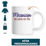 Mug Père en Fils Métier Personnalisable Homme - Planetee