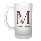 Chope de bière Marie-Antoinette Lettre Fleur - Planetee