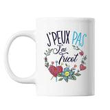 Mug Tricot j'peux pas Blanc - Planetee