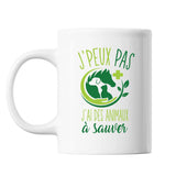 Mug Animaux à sauver j'peux pas Blanc - Planetee