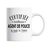 Mug Femme Agent de Police Meilleure de France | Tasse Blanc métier - Planetee