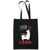 Sac Tote Bag Lama Je peux pas Noir - Planetee