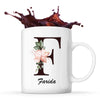 Mug Blanc Farida Lettre Fleur - Planetee