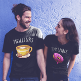 T-shirt couple Meilleur ensemble | café donuts - Planetee