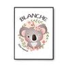 Affiche Blanche Bébé d'amour Koala - Planetee