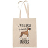 Sac Tote Bag boxer amour beige - Planetee