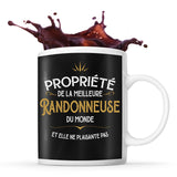 Mug noir Propriété de la Meilleure Randonneuse - Planetee