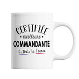 Mug Femme Commandante Meilleure de France | Tasse Blanc métier - Planetee