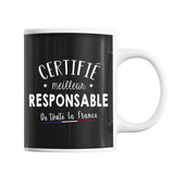 Mug Homme Responsable Meilleur de France | Tasse Noire métier - Planetee