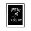 Affiche Base jump j'peux pas Noir - Planetee