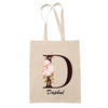 Tote Bag beige Daphné Lettre Fleur - Planetee