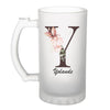 Chope de bière Yolande Lettre Fleur - Planetee