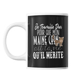 Mug Maine Coon Je travaille dur - Planetee