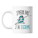 Mug Escrime j'peux pas Blanc - Planetee