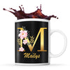 Mug noir Maïlys Lettre Fleur - Planetee