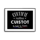 Affiche Cuisinier Homme Meilleur de France Métier - Planetee