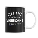 Mug Femme Vigneronne Meilleure de France | Tasse Noire métier - Planetee