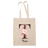 Tote Bag beige Tessa Lettre Fleur - Planetee