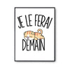 Affiche chat scottish fold Je le ferai demain - Planetee