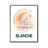 Affiche Blanche Adorable bébé quand je dors Lapin - Planetee