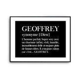 Affiche Geoffrey Prénom définition Humour - Planetee