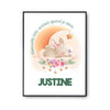 Affiche Justine Adorable bébé quand je dors Lapin - Planetee