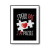 Affiche Puzzle j'peux pas Noir - Planetee