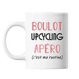 Mug Upcycling C'est ma Routine Blanc - Planetee