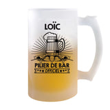 Chope de bière Loïc Prénom Pilier de Bar - Planetee