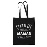 Tote Bag Noir Certifiée Maman - Planetee