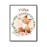 Affiche Yuna Bébé d'amour Renard - Planetee