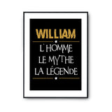 Affiche William prénom mythe légende Jaune - Planetee